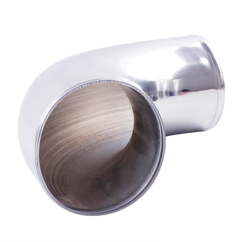 ZAP Performance Aluminum Pipe Tube Intercooler Hose 90 Degree 89mm(3.5""), 6061 Aluminu Air Intake Tube, Length 11.8"" (300mm), Thickness 2mm Silver Aluminum Alloy Exhaust Pipe - Image 3